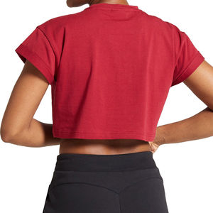 Camiseta recortada de alta calidad para mujer, Jersey transpirable de algodón con patrón sólido, Top corto de estilo Hip Hop para ropa de calle de verano - Product Image 3