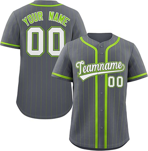 Uniforme de baseball unisexe pour adultes imprimé sur mesure, respirant, à manches courtes, col en V, jersey 100% polyester, design de couleur personnalisé, vêtements de sport - Product Image 3