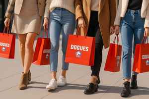 Custom Eco-Friendly Classic Hot Foil Stamped Laminated <b>Thick</b> Kraft Paper Bags for Clothing and Shoes - Product Image 4