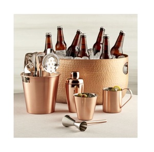 Cuve à bière en cuivre martelé Design simple Vaisselle en cuivre de grande taille Meilleure vente Cuve à bouteille parfaite pour les événements et les fêtes - Product Image 6