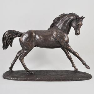 Sculpture cheval en bronze coulé à froid arabe - Product Image 1
