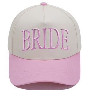 Gorra de béisbol para fiesta de boda con bordado de novia, gorra de cinco paneles con borde curvo - Product Image 1