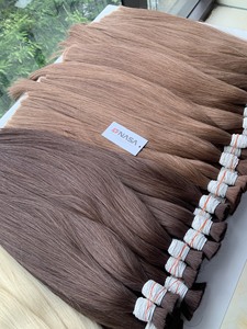 Precio al por mayor Extensiones de cabello a granel Fuerte y sin enredos Doble ahogamiento 100 gramos Colores claros 10 pulgadas - Product Image 4