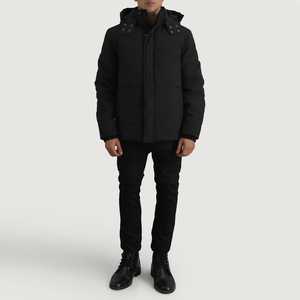 Veste matelassée dernier cri au design personnalisé pour hommes, hiver, hiver, veste à capuche en toile avec bouton en fourrure et fermeture éclair, style tendance - Product Image 2