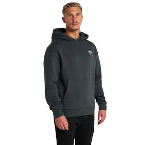 เสื้อฮู้ดแขนทำตามสั่งแบบมีฮู้ดสำหรับผู้ชายเสื้อฮู้ดผู้ชายสีดำแบบหลากหลายสีผ้าฝ้ายผสม - Product Image 1