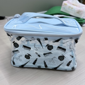 Bolsa de Cosméticos Portátil Reutilizable de PVC con Cierre, Impermeable, con Asa Suave, Capacidad Media, Multiusos, para Viaje - Product Image 1