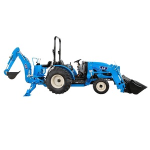 Tractor de Ruedas LS Azul 4WD con Cargador Frontal y Retroexcavadora, Equipo Agrícola Multifuncional - Product Image 1