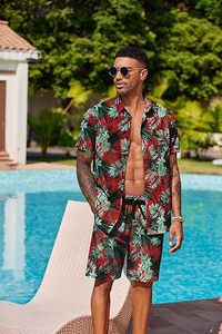 Conjunto de Camisas Hawaianas de Manga Corta con Estampado Digital Personalizado a Precio de Mayoreo, Conjunto de Verano Informal para la Playa, Conjuntos Cortos Cómodos de Verano - Product Image 4