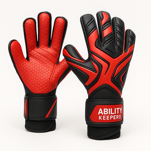 Guantes de Portero de Cuero Premium Personalizables Ajuste Personalizado Venta al por mayor Fútbol Latex Grip - Product Image 1