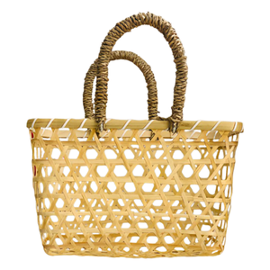 Panier-cadeau en bambou durable avec herbe de mer, paniers-cadeaux élégants, panier-cadeau en bambou fait à la main, artisanat vietnamien - Product Image 1