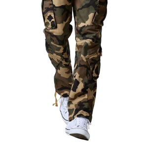 <b>Men</b> Loose Male Side <b>Pocket</b> Polyester Trousers Sport <b>Zip</b> Slit Flared Sweatpants Cargo Jogger <b>With</b> Woven Cargo Pants - Product Image 2