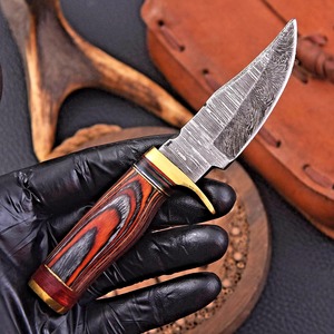 Hoja fija de acero de Damasco hecha a mano, cuchillo de caza para acampar al aire libre con funda, soporte OEM de grado Industrial - Product Image 4