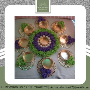 เสื่อ rangoli หลากสีสดใสทำด้วยมือสำหรับงานแต่งงานดิวาลีของตกแต่งเทศกาลวันพ่อที่วางเทียน - Product Image 2