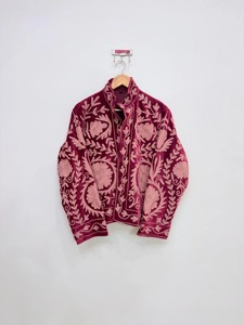 เสื้อแจ็คเก็ตปักกำมะหยี่สไตล์จีน คอจีน แขนยาว ลายดอกไม้ ไซส์ใหญ่ ใส่ในฤดูใบไม้ร่วง เสื้อคลุมลำลอง - Product Image 1