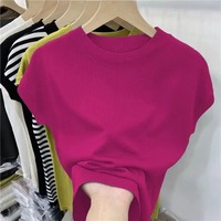 Suéter Holgado de Punto con Cuello Redondo, Estilo Hip Hop, para Mujer, de Seda Helada, Antiencogimiento, Manga Murciélago, 300g, Marca Erni Sports