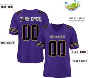 Camisetas de fútbol americano OEM, malla de poliéster de secado rápido, transpirable, estampado por sublimación, manga, rayas, ropa de equipo universitario de talla grande - Product Image 6