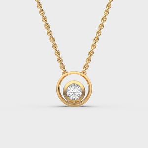 จี้เพชรทรงกลมที่14Kt สีเหลืองขาวและโรสโกลด์ทันสมัยได้รับการรับรองจากโรเดียม - Product Image 4