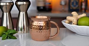 100% Food Grade Copper Moscow Mule Mugs/Cups with Nickel Lined Round-Handle Ceramic Cups with <b>Gift</b> Design Pure Copper Cup - Product Image 6