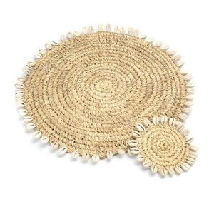 Napperons tissés en jacinthe d'eau au design traditionnel éco-conscient Ensemble de salle à manger Mats et coussinets classiques - Product Image 2