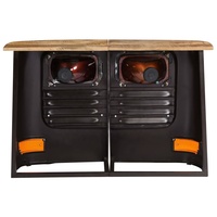 Mini comptoir de Bar avec meuble Mobile, carrosserie de camion, avec dessus en bois de mangue, deux phares, armoire décorative de Style Console, buffet