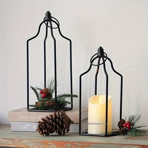 Best Sale Prices Black Metal Wire Hanging and Tabletop Candle <b>Lanterns</b> for Wedding & Christmas Decoration Handicrafts - Product Image 1