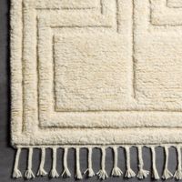 Tapis en laine ivoire noué à la main de style moderne, épaisseur 12 mm, motif géométrique, tapis rectangulaire pour la maison, le salon, l'hôtel, la chambre à coucher