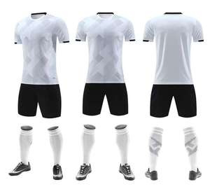 Ensemble de maillots de football pour entraînement et match, 100% polyester, séchage rapide, col en V, manches courtes, taille élastique, tissu durable, finition lisse - Product Image 1