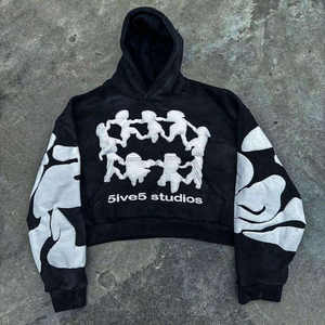 Ropa personalizada fabricante de peso pesado 100% algodón sudaderas con capucha lavado ácido Boxy Fit bordado desgastado sol desteñido invierno - Product Image 3