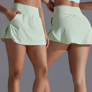 Nouveau produit chaud Yoga pantalons de sport Shorts avec poches pour femmes taille haute athlétique Golf jupes Tennis jupes pour l'entraînement - Product Image 2