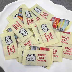 Wholesale Custom Made <b>Iron</b> <b>on</b> Labels Clothing Brand Waterproof Garment Clothes Damask Main Woven Labels With Sizes - Product Image 4