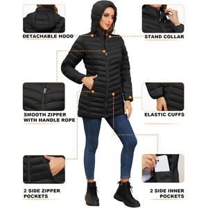 Abrigo acolchado ecológico para mujer, ligero con diseño a prueba de viento, chaqueta de invierno para mujer - Product Image 2