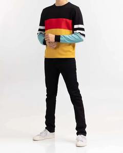 Suéter de Punto Grueso y Cálido para Hombre, Cuello Redondo, Ajustado, con Logotipo Frontal, de Algodón/Lana - Product Image 4