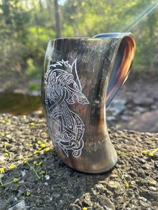 แตรควายธรรมชาติมีที่ใส่หนังสำหรับงานคอสเพลย์ - Product Image 4