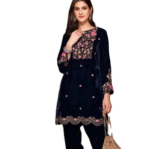 Traje Salwar de mujer de trabajo con bordado pesado de último diseñador para fiesta Festival por Fab Zone - Product Image 1