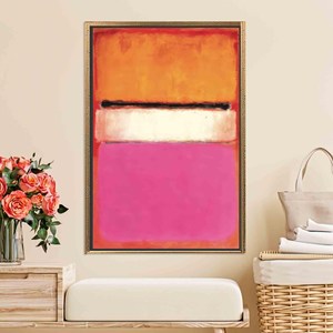 Mark Rothko Style <b>Canvas</b> Print: Minimalist Tempered Glass Wall Art,GOLD <b>FRAMED</b> <b>CANVAS</b> - Product Image 1