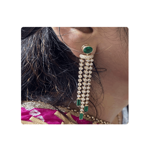 Nuevos pendientes de diamantes naturales de diseñador, pureza de la VS-SI para bodas y fiestas, glamour diario, venta al por mayor de La India - Product Image 4