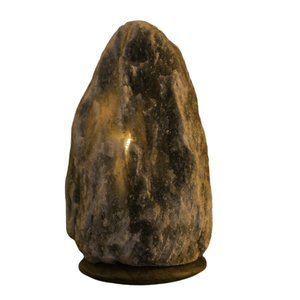 Lámpara de sal del Himalaya gris con Base de madera tallada Natural de diseño personalizado estilo pirámide con interruptor de atenuación mesa auxiliar para habitación - Product Image 2