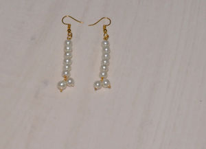 Pendientes colgantes de perlas blancas de moda de nuevo diseño, pendientes de perlas de 6mm para niñas y mujeres - Product Image 2