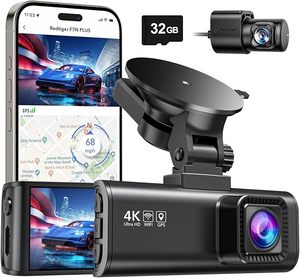REDTIGER Dash Cam Delantero Trasero, 4K/2,5 K Full HD Dash Camera para Coches, Incluye Tarjeta de 32GB, Wi-Fi GPS Integrado, APP Control, 3,18 - Product Image 1