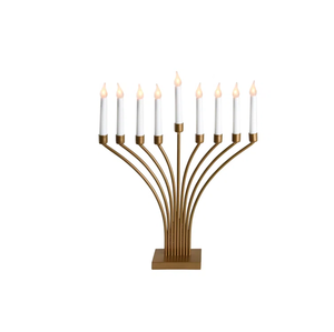Nouvelle menorah tendance en métal doré pour la décoration de Noël, centre de table de mariage, porte-bougie, décoration de table à domicile - Product Image 1