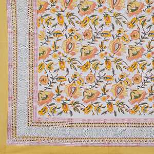 New Trending Indian Floral Print <b>Table</b> Cloth Hand Block Print <b>Table</b> <b>Cover</b> India Cotton Custom <b>Table</b> Cloth for Home Use - Product Image 6