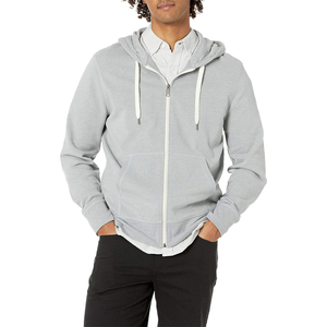 Logo Zipper Hoodie Men Streetwear High Quality Blank Heavyweight Cotton Oversized Hoodie Men - Product Image 1