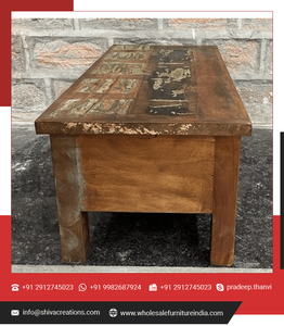Venta caliente última mesa de centro de 3 cajones de madera recuperada muebles de interior antiguos ecológicos para dormitorio sala de estar al aire libre - Product Image 4