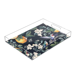Bandeja acrílica Diseño impreso real Bandeja de servicio de acrílico transparente Bandeja de servicio de impresión de esmalte moderno personalizado - Product Image 4