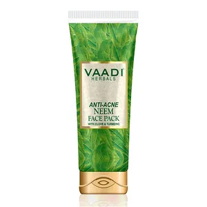 Vaadi Herbals痤疮印em面包，带花香和姜黄，适用于所有皮肤类型Sls Parben Free (120 Gms)