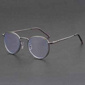 Nouvelle mode homme métal cadres lunettes Anti Blue Ray mince rond alliage argent Monturas Opticas <span class=keywords><strong>2023</strong></span> 2025 - Product Image 3