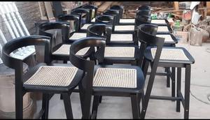 Teak Wood Durable <b>Bar</b> Chair with Tropical Modern Design for Home Hotel Villa Commercial Use - Product Image 2