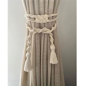 Elegante soporte de cortina hecho a mano, cuerda de macramé tejida con lazo, acento decorativo para sala de estar, dormitorio o cortinas de ventana - Product Image 6