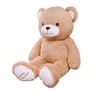 Beruang teddy raksasa anak-anak 100 cm krem besar beruang teddy dibuat di Perancis kualitas tinggi untuk dijual