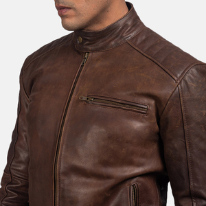 Pure Cowhide <b>Leather</b> Fashion Casual Men's <b>Winter</b> <b>Jacket</b> with Front Logo Eco-Friendly & Windproof With High Demand Top Selling - Product Image 4